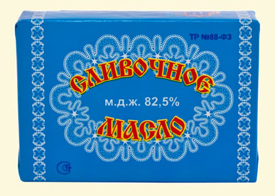 Масло сладко-сливочное несоленое м.д.ж 82,5%
